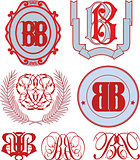 Set of BB monograms and emblem templates