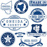Oneida county, New York. Set of stamps and signs.