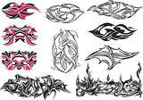 Set of spiny ornaments and tattoos