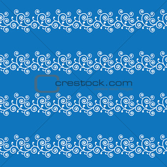 Abstract blue curve seamless pattern