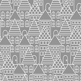 Gray and white line city seamless pattern.