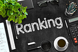 Ranking Concept on Black Chalkboard. 3D Rendering.