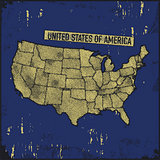 Retro distressed insignia with US map.