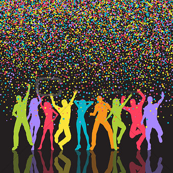 Colourful party people background 