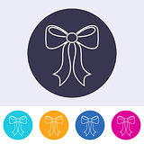 Vector outline bow icon colorful buttons 