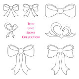 Vector thin line bows collection