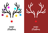 Christmas cards with antlers, vector