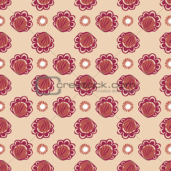 Vintage abstract flower seamless pattern  background.