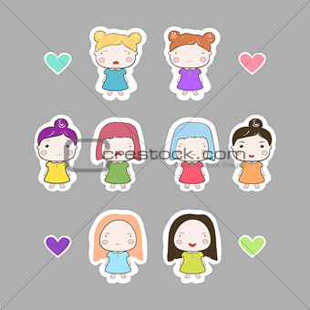 Cartoon Baby Girls cutout Set