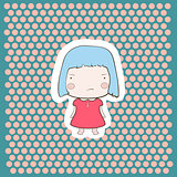 Cute Angry Gloomy Candy Blue Hair Cartoon Baby Girl