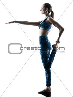 woman fitness pilates excercises silhouette