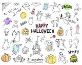 Set of Halloween doodles