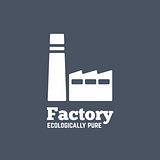 Flat style factory vector icon or logo template