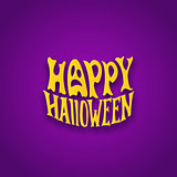 Halloween card with modern lettering style label