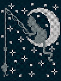 Fishing cat on the moon childish knitting pattern