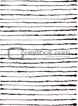 black splatter grunge lines background over white
