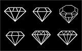 Diamond vector icons set 