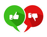 Modern Thumbs Up and Thumbs Down Icons 