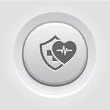 Health Insurance Icon. Grey Button Design.