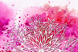 Floral Pattern on Watercolor Painting