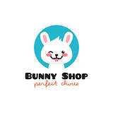 Vector cartoon rabbit mascot logo