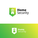 Vector home security service minimalistic logo.