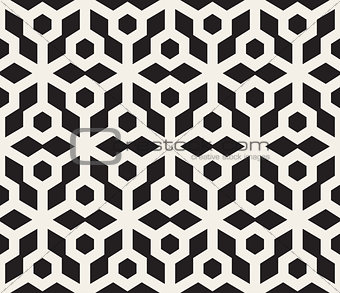 Vector Seamless Black And White Hexagonal Pattern