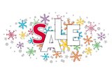 christmas offer sale banner with color snowflakes