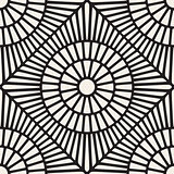 Vector Seamless Black and White Rounded Lace Ornamental Pattern