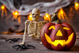 Traditional scary halloween holiday background
