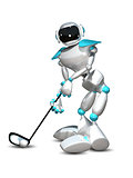 3D Illustration Robot Golfer