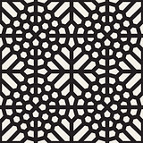 Vector Seamless Black And White Geometric Ethnic Mosaic Pattern