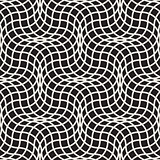 Vector Seamless Black and White Wavy Lines Lattice Pattern