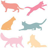 Cats collection - vector silhouette