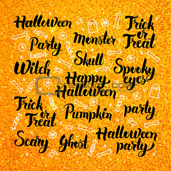 Halloween Gold Lettering Design