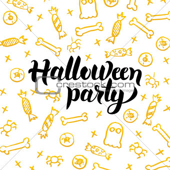 Halloween Party Gold Greeting Card