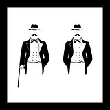 Silhouette of the gentleman in a fashionable suit