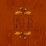 Vector handdrawn autumn element with text
