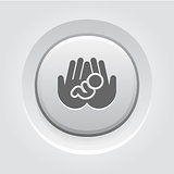 Life Care Icon. Grey Button Design.