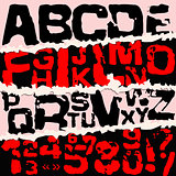 Vector illustration on paper background . Grunge stamp font