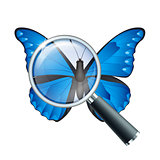 Magnifying glass and Butterfly