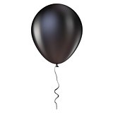Black helium balloon with ribbon. 3D