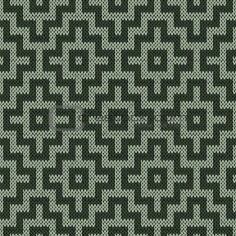 Knitting geometrical seamless pattern in muted colors