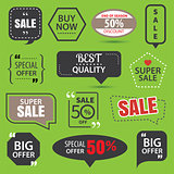 Set of commercial sale stickers, elements badges and labels coll