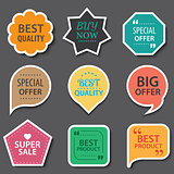 Set of commercial sale stickers, elements badges and labels coll
