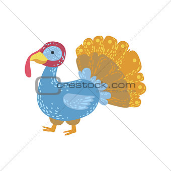 Multicolor Male Turkey Bird