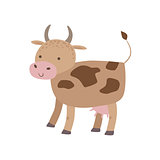 Spotted Brown Cow Standing