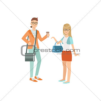 Two Students In Hipster Trendy Outfits