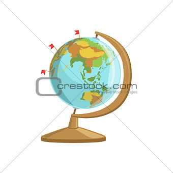 Globe With Flag Markings