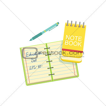 Notebook, Block Note And  Pen